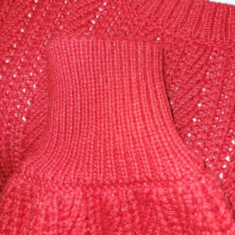 Biltmore Womens Large Cable Knit Sweater‎ Red